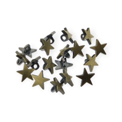 Tachas metálicas estrela cor bronze com parte traseira preta