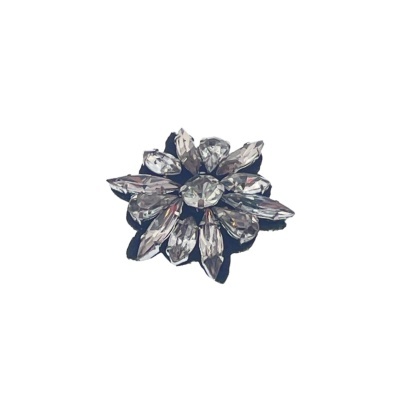Broche flor com pedras brilhantes transparentes
