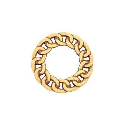 Anel dourado redondo com elos entrelaçados