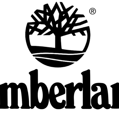 Logótipo preto da Timberland com uma árvore e texto