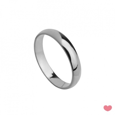 Anel de casamento prateado polido e liso