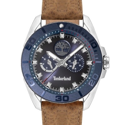 Relógio Timberland castanho com mostrador preto e azul