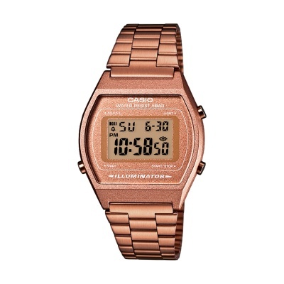 Relógio digital Casio cobre com ecrã LCD e bracelete metálica