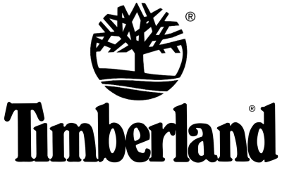 Logótipo preto da Timberland com uma árvore e texto
