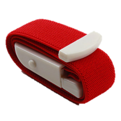 Correia elástica vermelha com fecho branco