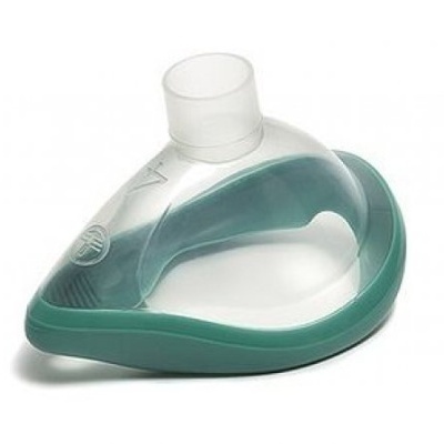 Máscara de respiração transparente com aro verde