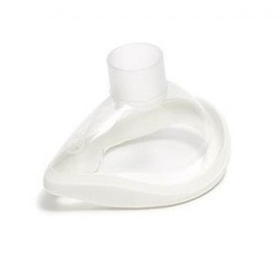 Máscara de silicone branca para uso médico com abertura cilíndrica