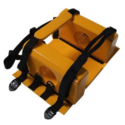 Suporte para cabeça amarelo com tiras pretas ajustáveis