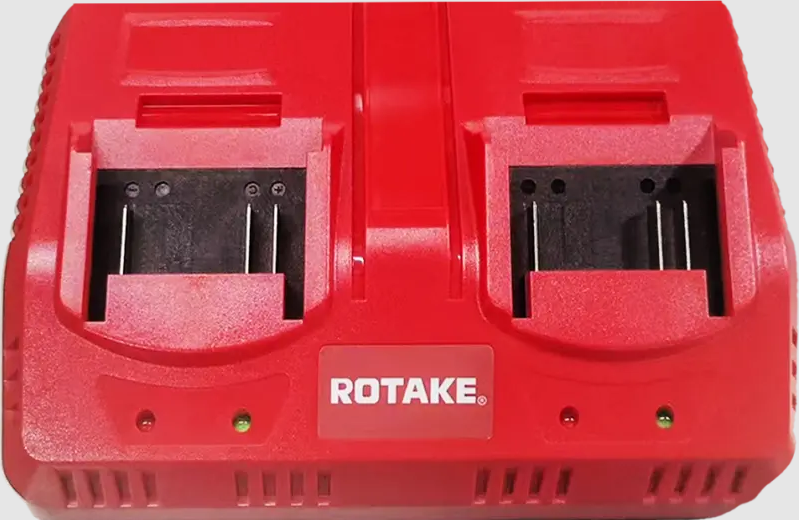 CARREGADOR RÁPIDO DUPLO 20V Carregador duplo vermelho para baterias marca ROTAKE