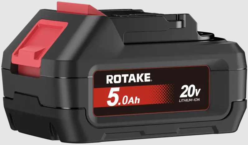 BATERIA 20V 5.0Ah Bateria recarregável preta e vermelha Rotake 20V 5.0Ah