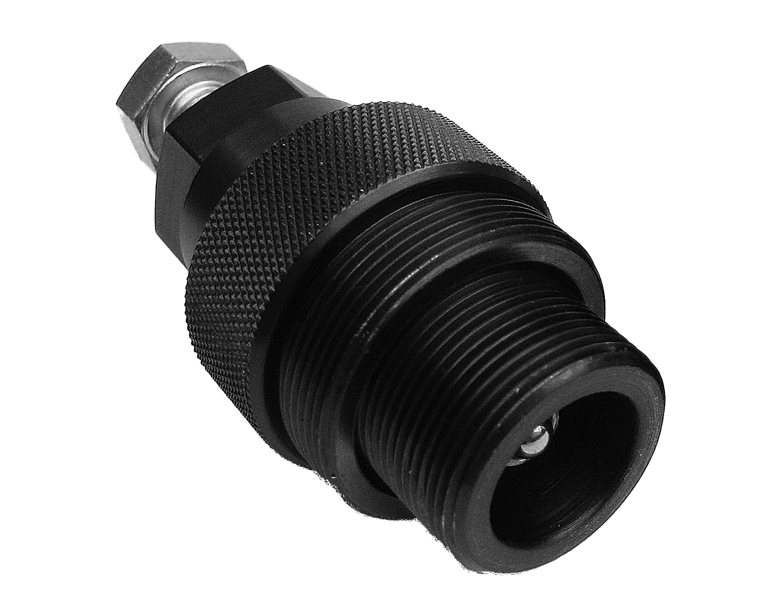 BITT- EXTRACTOR POLI DE BOMBA INJECÇÃO BMW Adaptador metálico com rosca preta e porca hexagonal prateada