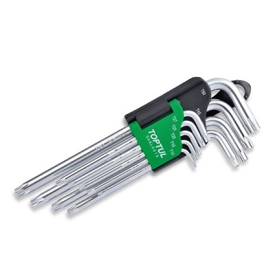 Conjunto de chaves Torx com suporte preto e etiqueta verde