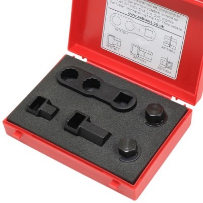 Conjunto de ferramentas automotivas em estojo vermelho com espuma preta