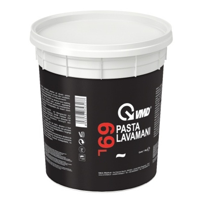 Recipiente de pasta limpa-mãos VMD 769 com rótulo preto e branco