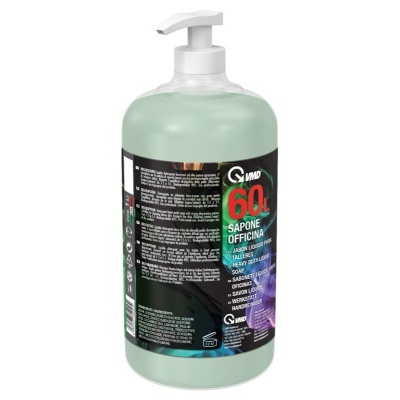 Frasco de sabão líquido com doseador e etiqueta preta