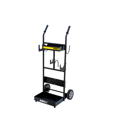 Carrinho de transporte AIRGO preto com rodas e alça