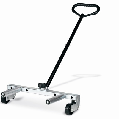 Carrinho de transporte metálico com rodas e pega