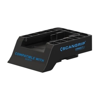 Base preta para encaixe com texto azul SCANGRIP CONNECTOR