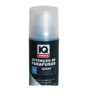 Frasco spray preto para retenção de parafusos IQ Chemicals com tampa transparente