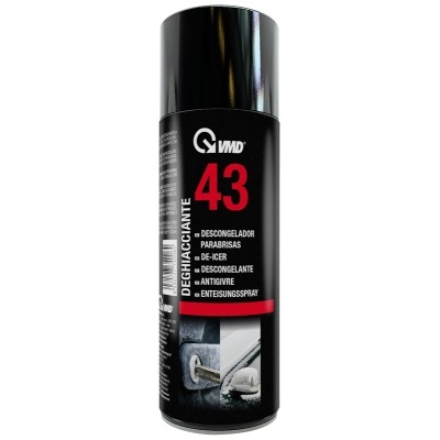 Lata preta de spray desengordurante VMD 43 com texto branco e vermelho