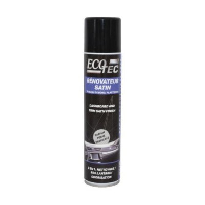 Spray ECO TEC RÉNOVATEUR SATIN para painel e plástico, embalagem metálica preta e azul