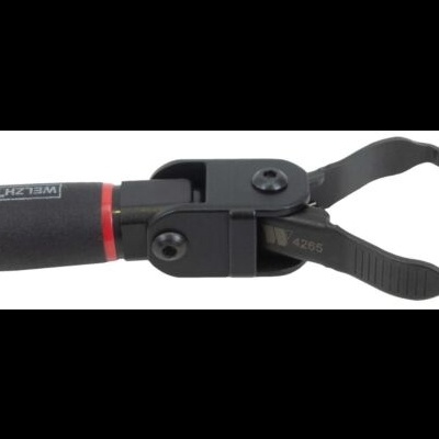 Ferramenta de prensa preta com detalhes vermelhos para conector coaxial