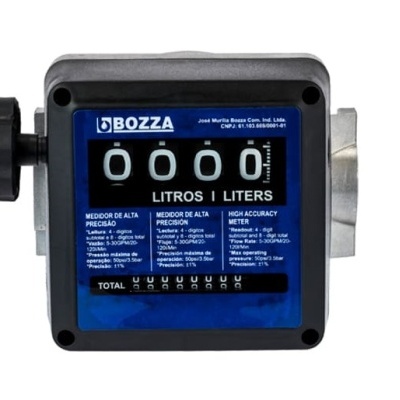 Medidor mecânico de alta precisão BOZZA com visor digital e corpo preto
