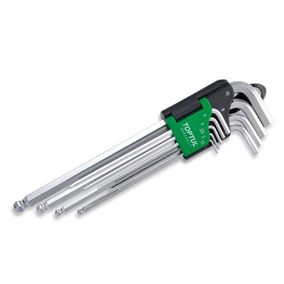 Conjunto de chaves allen metálicas em suporte verde e preto