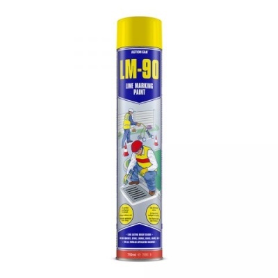 Spray de pintura azul e amarelo com ilustração de pessoas a pintar