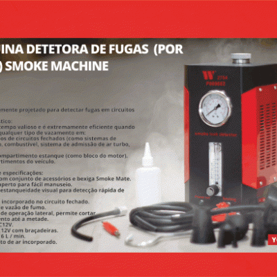 Máquina detetora de fugas com acessórios e manómetro