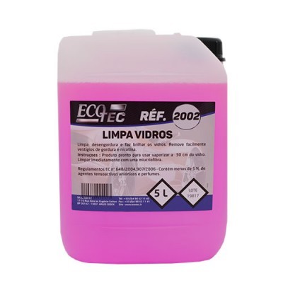 Frasco de 5L de limpa vidros rosa ECO TEC
