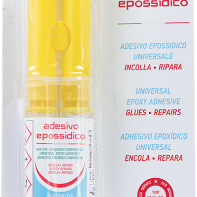 Embalagem de adesivo epóssidico universal Eco Service com aplicador amarelo