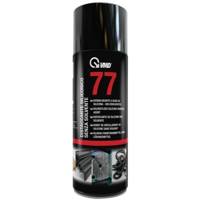 Frasco spray IMD 77 preto com texto e imagens na etiqueta