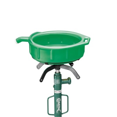 Recipiente verde de plástico em estrutura metálica ajustável