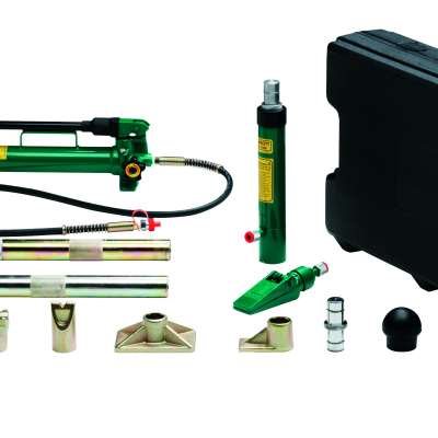 Conjunto de ferramentas hidráulicas manuais com bomba e acessórios em estojo preto