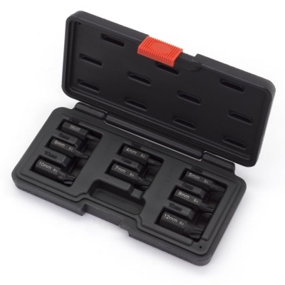 Conjunto de chaves allen em caixa preta com fecho vermelho