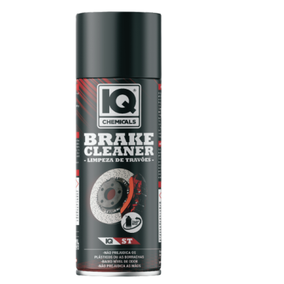 Frasco spray de limpeza de travões IQ Chemicals preto, vermelho e cinza
