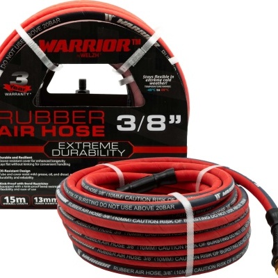 Mangueira de ar de borracha vermelha e preta Warrior 3/8