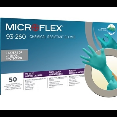 Embalagem de luvas Microflex químicas resistentes verde tamanho M