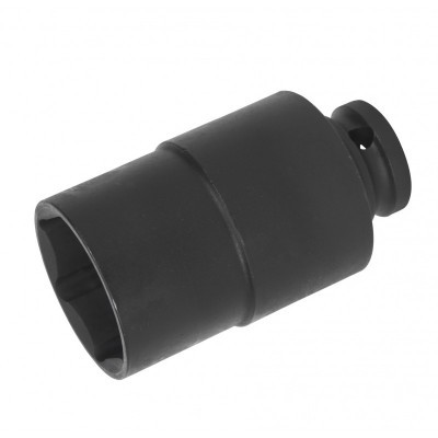 Soquete metálico preto com orifício lateral para fixação