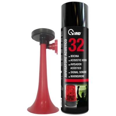 Bocina acústico vermelho com suporte preto e spray preto VMO 32