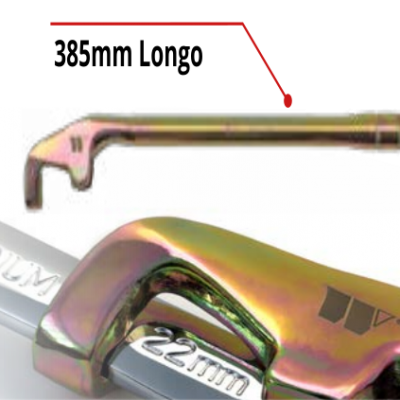 Chave ajustável metálica 22mm com acabamento iridescente e cabo cromado