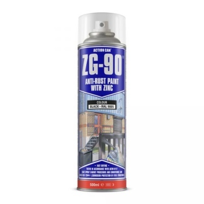 Lata de spray de tinta anti-ferrugem ZG-90 preta