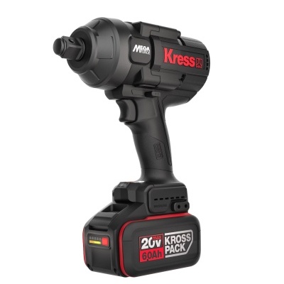 Parafusadeira elétrica a bateria preta e vermelha Kress Mega Torque com bateria destacável de 20V 6.0Ah