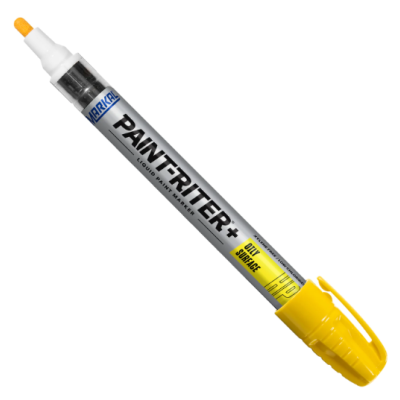 Marcador PaintRiter+ amarelo com tampa e ponta visíveis
