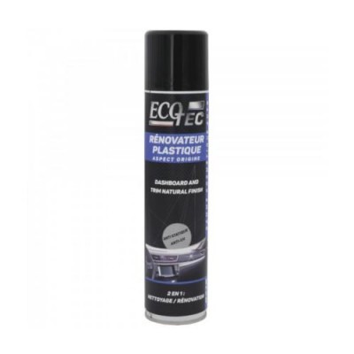 Spray renovador de plástico ECO TEC preto e azul com imagem de painel de carro