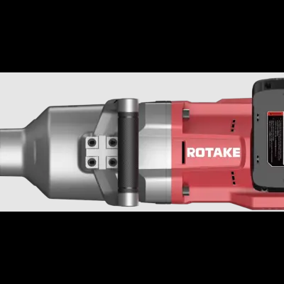 Pistola de impacto elétrica Rotake vermelha, cinzenta e preta com bateria destacável