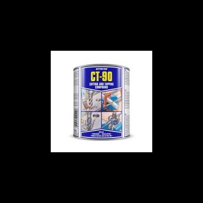 Lata metálica azul e branca do produto CT-90 para corte e polimento