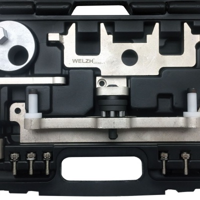 Conjunto de ferramentas metálicas em estojo preto com texto WELZH 40063-1