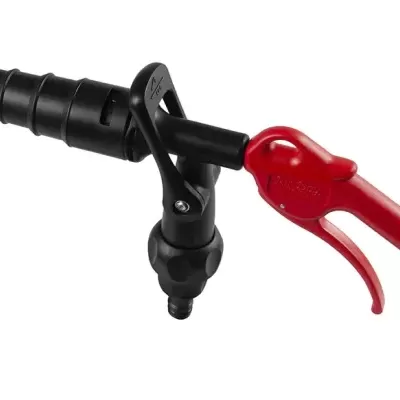 Pistola para mangueira de jardim em plástico preto e vermelho